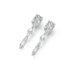 Sterling Silver Semi Mount Earrings Setting Cushion CU 8X6mm PE 5X3mm DHJ