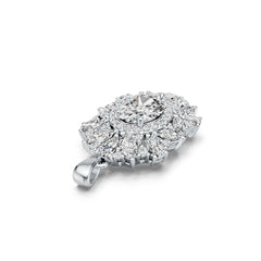 14K Gold Semi Mount Pendant Setting Oval OV 10X8mm Diamond Accent DHJ