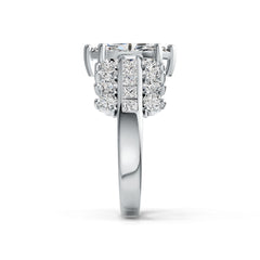 14K Gold Semi Mount Ring Setting Marquise MQ 12X6mm with Diamond Accent DHJ