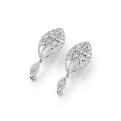 10K Gold Semi Mount Earrings Setting Marquise MQ 6X3mm OV 4X3mm Moissanite Accent DHJ