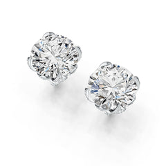 Sterling Silver Semi Mount Earrings Setting Round RD 15x5mm Hidden Halo DHJ