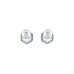 Platinum Semi Mount Earrings Setting Round RD 7x7mm Simple Stud DHJ