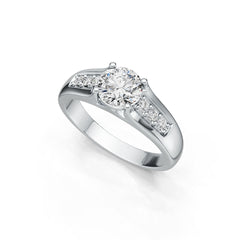 Sterling Silver Semi Mount Ring Setting Round RD 7x7mm DHJ