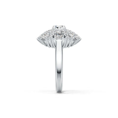 18K Gold Semi Mount Ring Setting Oval OV 6X4mm Diamond Accent DHJ