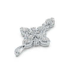 18K Gold Semi Mount Pendant Setting Marquise MQ 6X3mm PE 5X3mm HT 4X4mm Diamond Accent DHJ