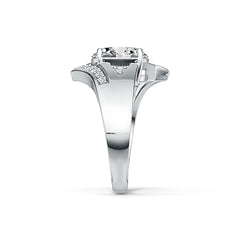 10K Gold Semi Mount Ring Setting Oval OV 10x8mm Bypass Moissanite Accent Syzjewelry