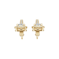 18K Gold Semi Mount Earrings Setting Round Ro 5x4mm Diamond Accent Syz Jewelry