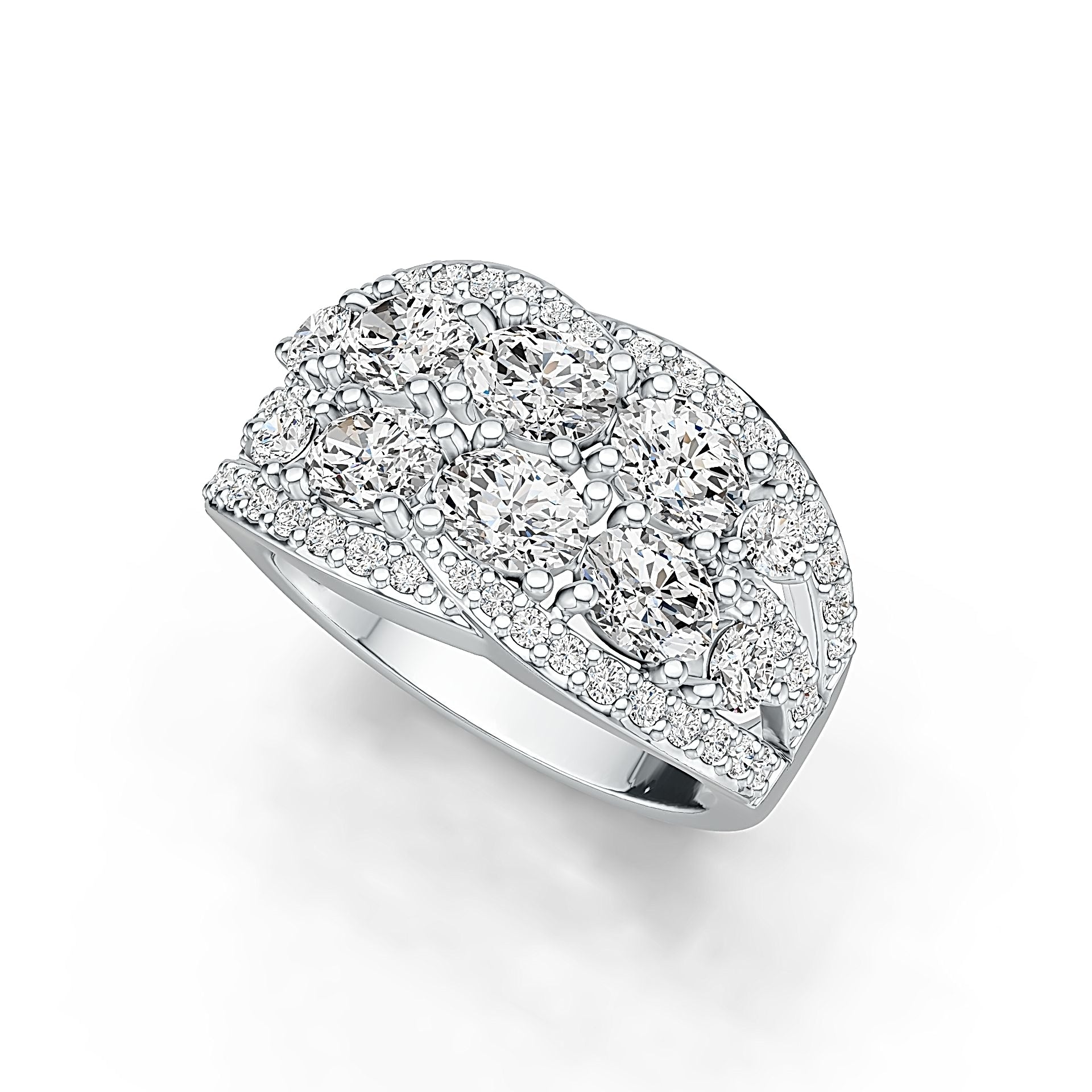 Sterling Silver Semi Mount Ring Setting Oval OV 5X4mm with White Topaz DHJ