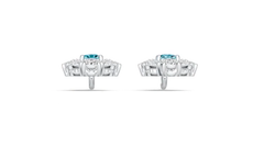 14K Gold Semi Mount Earrings Setting Emerald OCT 7X5mm PE 6X4mm Diamond Accent DHJ