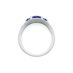 Platinum Semi Mount Ring Setting Round Ro 5x7mm Diamond Accent Syz Jewelry
