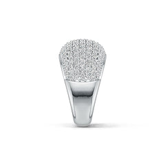 10K Gold Pave Dome Ring with or Moissanite Moissanite Accent DHJ