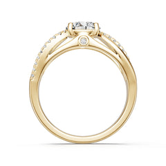 14K Gold Semi Mount Ring Setting Round Ro 6x6mm Diamond Accent Syz Jewelry