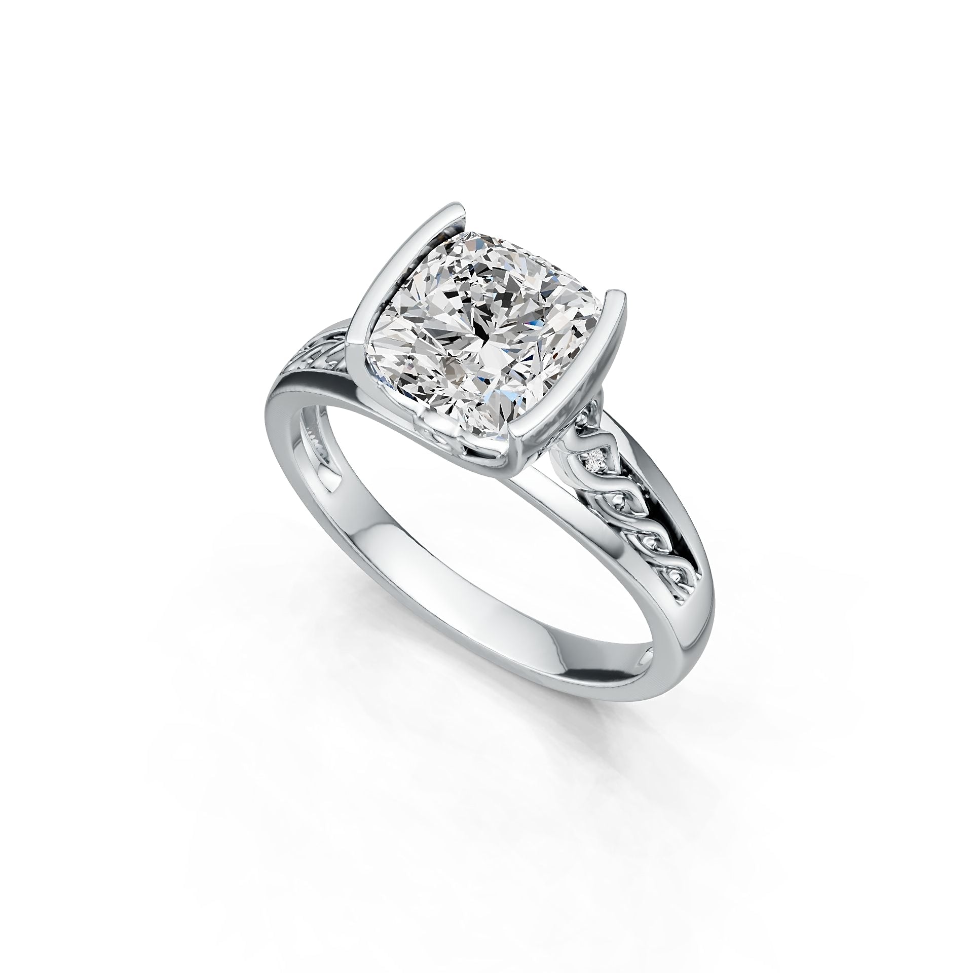 Sterling Silver Semi Mount Ring Setting Cushion CU 8X8mm Syzjewelry