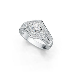 Sterling Silver Semi Mount Ring Setting Round RD 6x6mm DHJ
