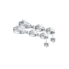 Platinum Semi Mount Earrings Setting Pear PE 7X5mm CU 4X4mm OV 4X3mm Diamond Accent DHJ