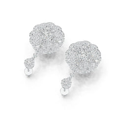 Platinum Semi Mount Earrings Setting Round RD 5x5mm Diamond Accent DHJ