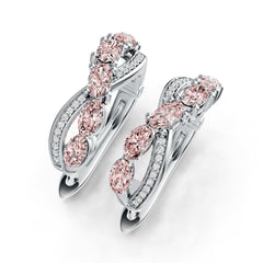 Sterling Silver Semi Mount Earrings Setting Oval OV 5X3mm with White Topaz Syzjewelry
