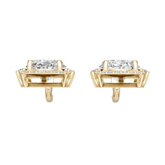 18K Gold Semi Mount Earrings Setting Round Ro 10x8mm Diamond Accent Syz Jewelry