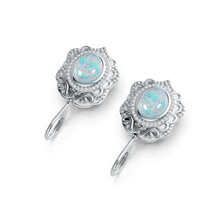 Sterling Silver Semi Mount Earrings Setting Oval OV 10X8mm Cabochon DHJ