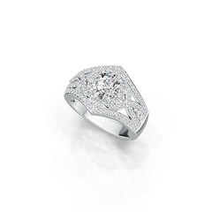 Sterling Silver Semi Mount Ring Setting Oval OV 8X6mm with White Topaz or Moissanite DHJ