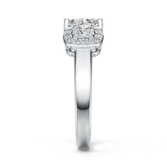 14K Gold Semi Mount Ring Setting Cushion CU 7.5X7.5mm CU 4X4mm Diamond Accent DHJ
