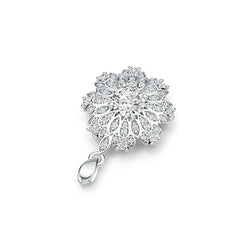 Sterling Silver Semi Mount Pendant Setting Round RD 6x6mm with White Topaz - Syzjewelry