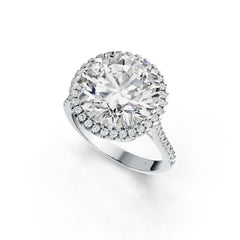 Sterling Silver Semi Mount Ring Setting Round RD 12.5mm Halo DHJ