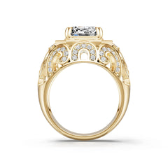 10K Gold Semi Mount Ring Setting Emerald Em 11x9mm Moissanite Accent Syz Jewelry