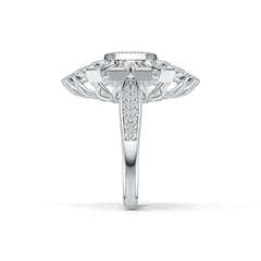 Platinum Semi Mount Ring Setting Round RD 8x8mm BAG 6X3mm Diamond Accent DHJ
