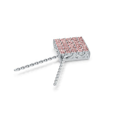 Sterling Silver Diamond-Shaped Cluster Pendant with White Topaz or Moissanite Syzjewelry