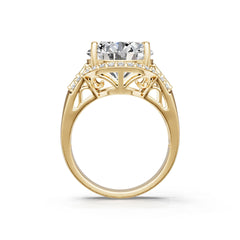 18K Gold Semi Mount Ring Setting Round Ro 6x6mm Syz Jewelry
