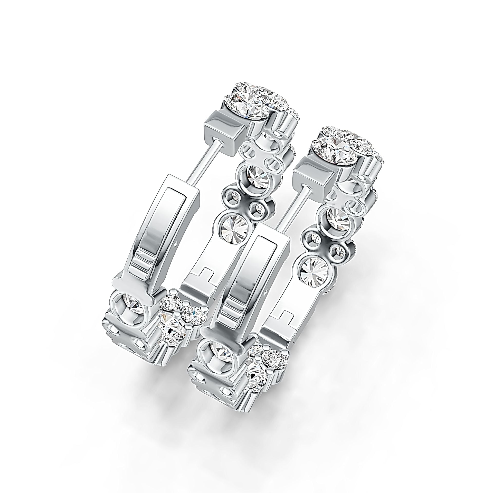 Sterling Silver Semi Mount Earrings Setting Round RD 5x5mm DHJ