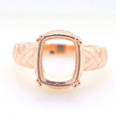 Art Deco Platinum Semi Mount Ring Setting CU Cushion 12x10mm Syzjewelry
