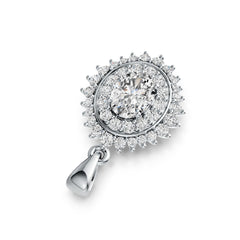 Sterling Silver Semi Mount Pendant Setting Oval OV 8X6mm Halo DHJ