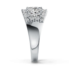 Platinum Semi Mount Ring Setting Emerald OCT 7X5mm OCT 6X4mm OCT 5X3mm Diamond Accent DHJ