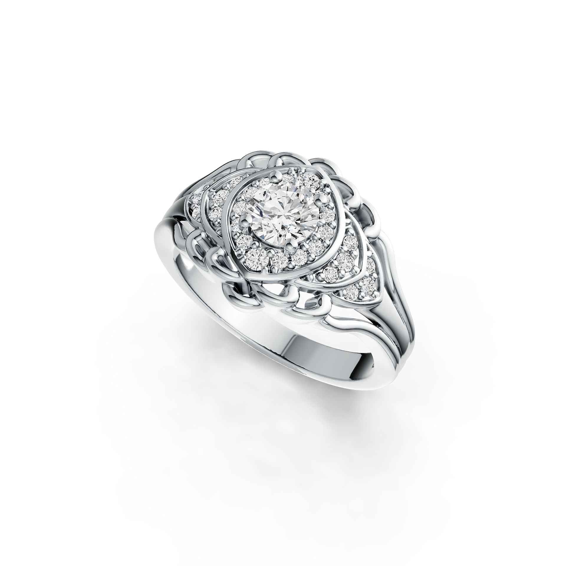 Sterling Silver Semi Mount Ring Setting Round RD 5x5mm DHJ