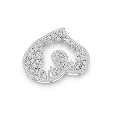 Sterling Silver Pendant Heart Theme with White Topaz or Moissanite DHJ