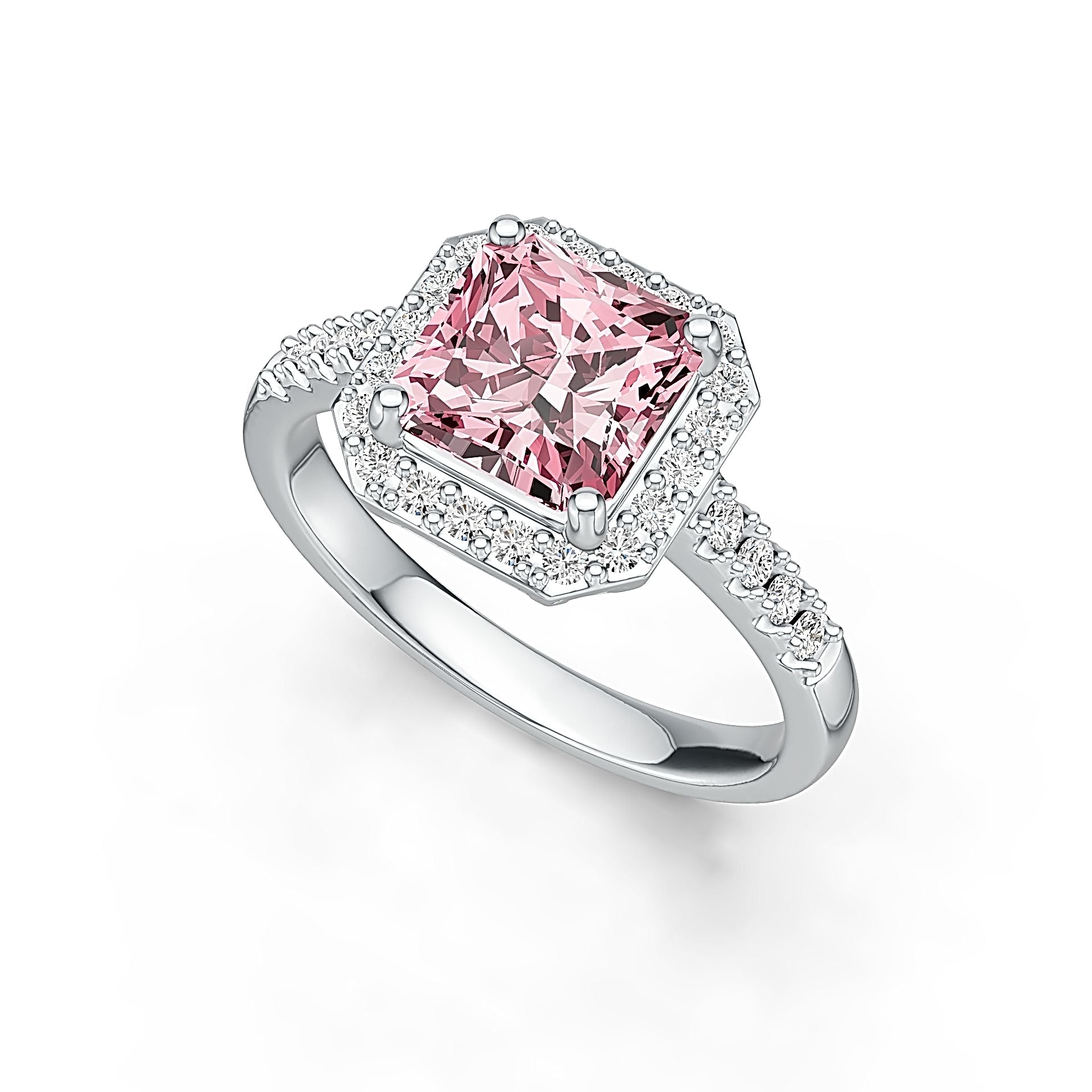 Sterling Silver Semi Mount Ring Setting Emerald OCT 7X7mm Halo Syzjewelry