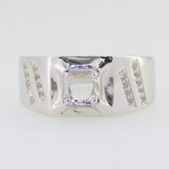 Men's 10K Gold Semi Mount Ring Setting Round RD 5x5mm Ring Moissanite Accent Syzjewelry