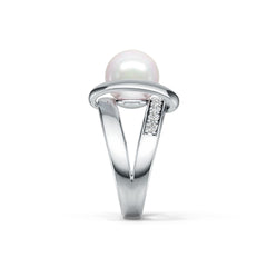 Platinum Semi Mount Ring Setting Round RD 9.5mm Diamond Accent DHJ