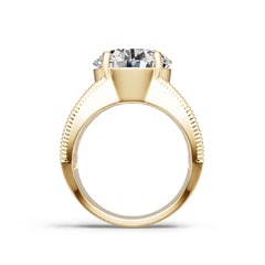 14K Gold Semi Mount Ring Setting Round Ro 12x12mm Diamond Accent Syz Jewelry