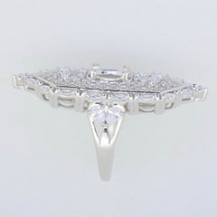 10K Gold Semi Mount Ring Setting Oval OV 9X7mm Cocktail Ring Moissanite Accent Syzjewelry