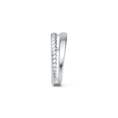 Platinum Ring Double Band Twisted Rope Theme DHJ