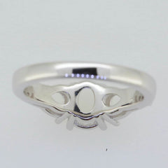 Platinum Semi Mount Ring Setting Oval OV 8x6mm PE 7x5mm 3 Stones Syzjewelry