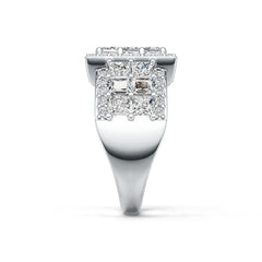 Platinum Semi Mount Ring Setting Princess SQ 3X3mm Diamond Accent DHJ