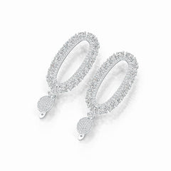 Platinum Semi Mount Earrings Setting Oval OV 4X3mm Diamond Accent DHJ