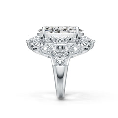 Platinum Semi Mount Ring Setting Oval OV 20X15mm Cocktail Ring DHJ