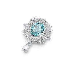 Platinum Semi Mount Pendant Setting Oval OV 10X8mm MQ 5X2mm Diamond Accent DHJ