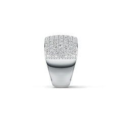 18K Gold Pave Ring Multi-Row with White Topaz or Moissanite Diamond Accent DHJ