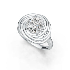 Sterling Silver Semi Mount Ring Setting Round RD 9x9mm Swirl Infinity Design Syzjewelry